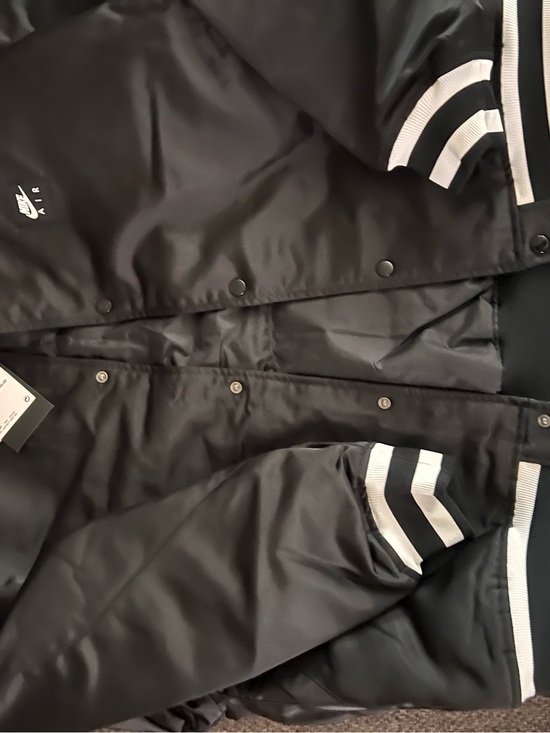 Nike Other - Nike Black Varsity Bomber Jacket with White Trim